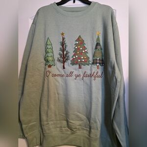 Festive Green Holiday Sweatshirt